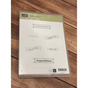 NEW STAMPIN' UP! 126257 ITTY BITTY BANNERS RUBBER MOUNTED STAMP SET OF 6